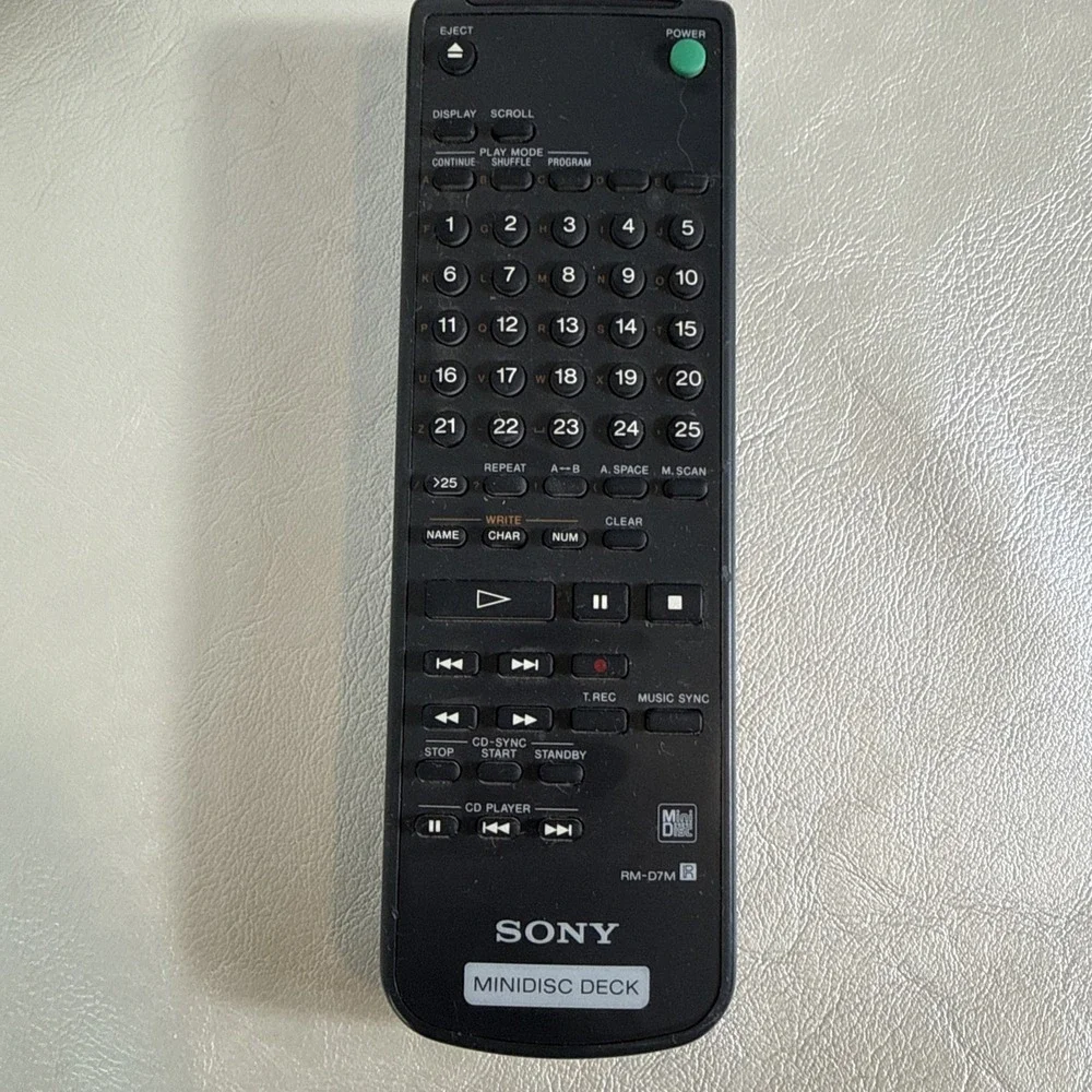 Sony RM-D7M MiniDisc Deck Remote Control OEM Mini Disc Player MD Fully Tested